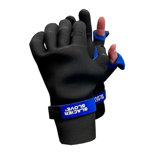 Glacier Glove Unisex Pro Angler Waterproof Flexible Fleece Lined Resistant Neoprene Touchscreen Slit Finger Winter Fishing Hunting Outdoor Protective Glove, Medium - Image 1