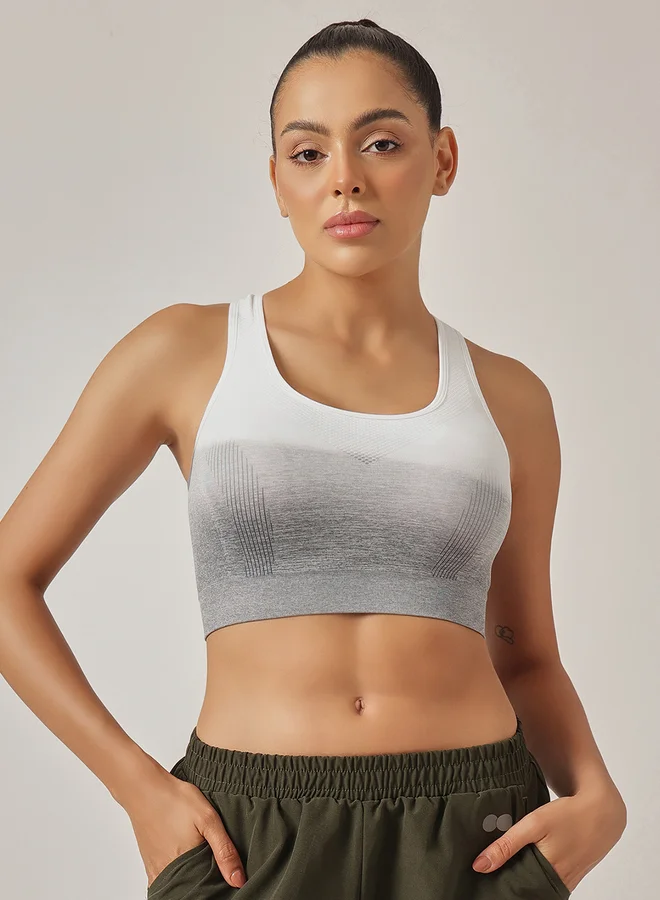 Clovia Women Low Impact Ombre Print Sports Bra with Removable Cups