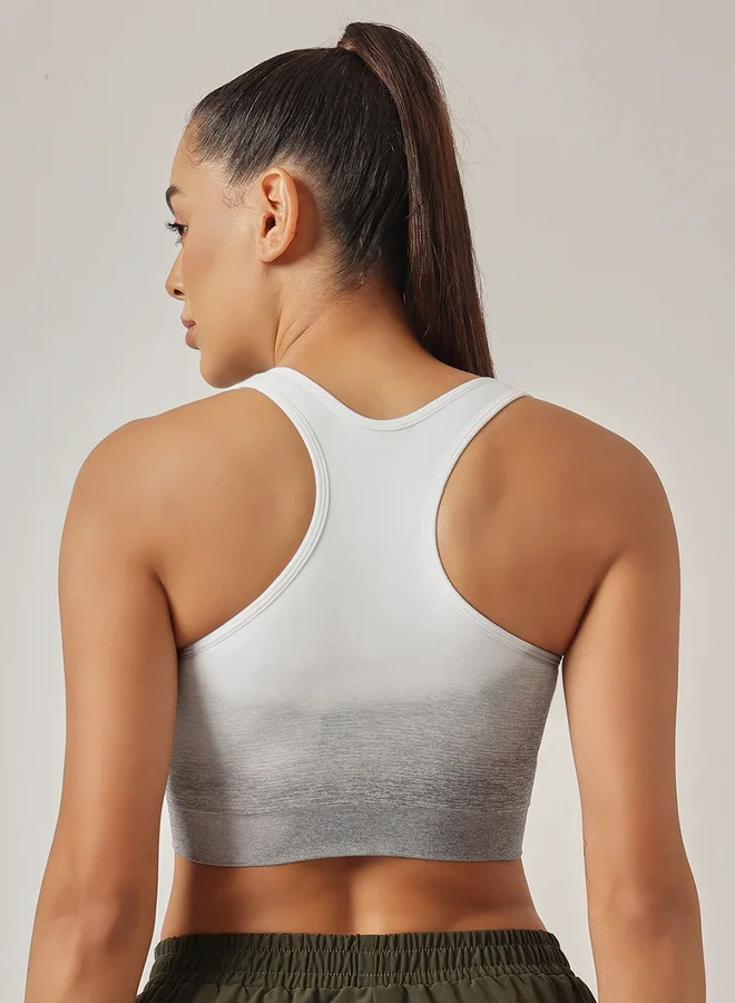 Clovia Women Low Impact Ombre Print Sports Bra with Removable Cups