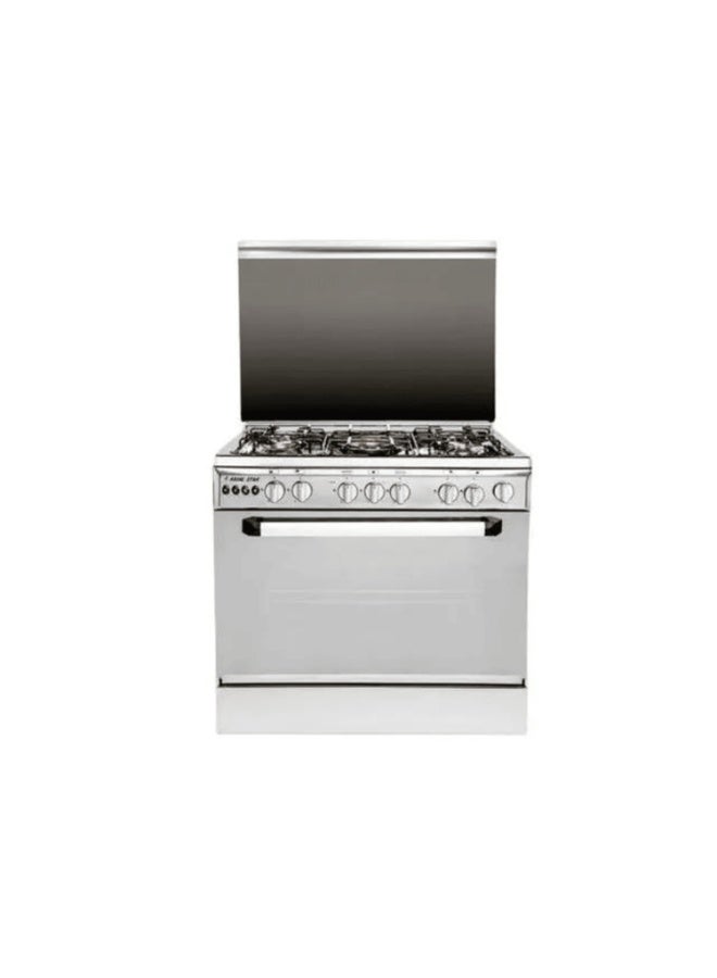 Techno Fire Gas Cooker, 5 Burners, 60x90 cm, SM-29-SCF - Silver