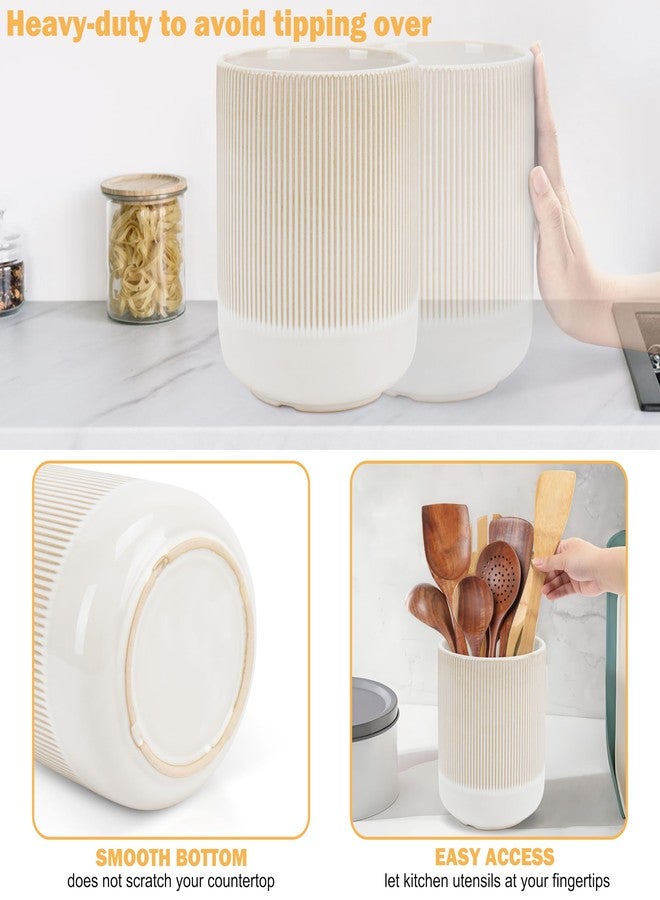 RedCall Kitchen Utensils Holder Large,Ceramic Utensil Organizer for Countertop,Morden Utensil Crock for Spoon Spatula,Home Kitchen Decor - Image 3