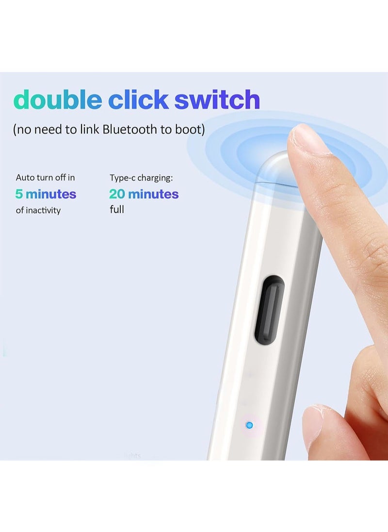 LNKOO Active Digital Stylus Pen Pencil Pro 2nd generation iPad Pen with Fast Charging & Palm Rejection For Apple iPad 2018 and Later White  - Image 5