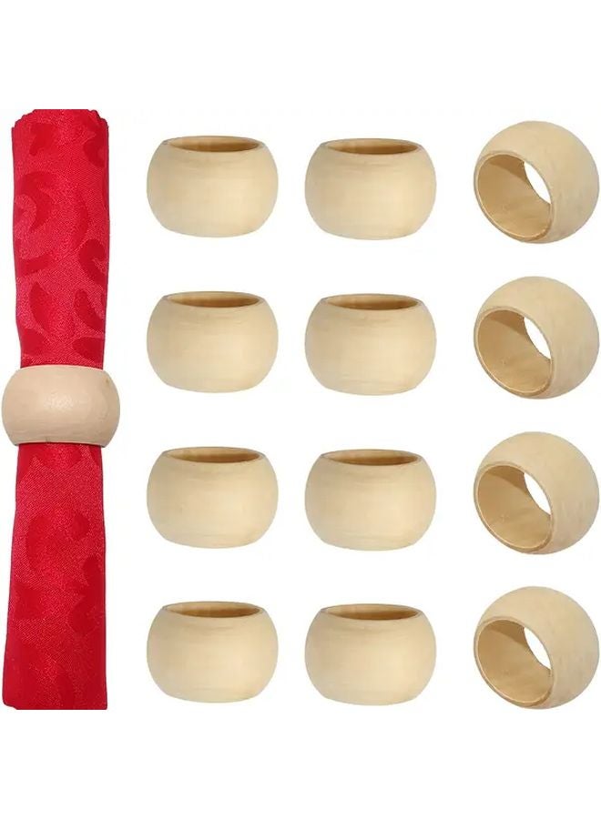 8pcs Handmade Wooden Napkin Rings For Farmhouse Christmas Wedding Party Table Decoration - Image 2