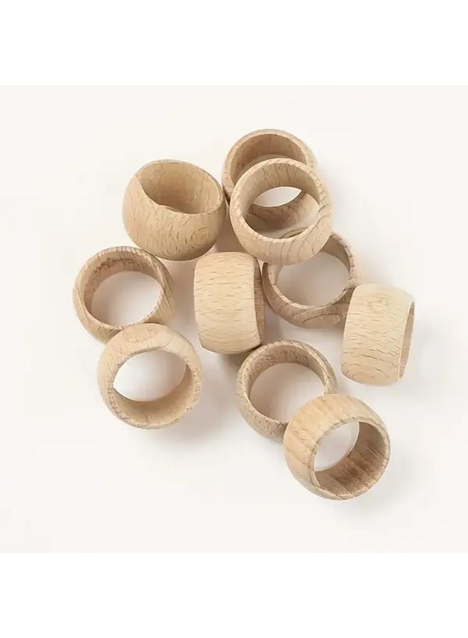 8pcs Handmade Wooden Napkin Rings For Farmhouse Christmas Wedding Party Table Decoration - Image 5