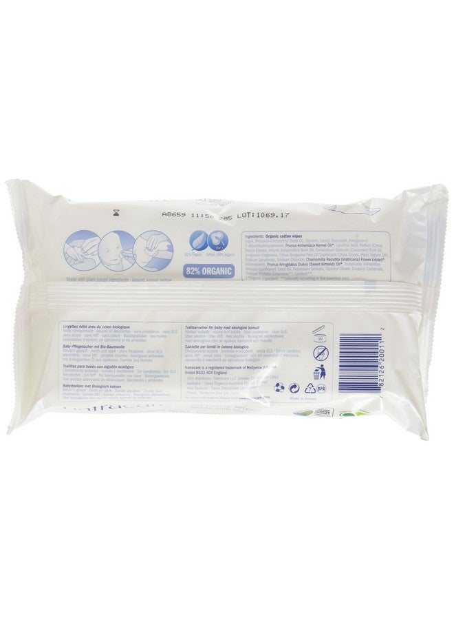 NATRACARE مناديل أطفال قطنية عضوية مع زيوت أساسية من البابونج والمشمش وزيت اللوز الحلو (1 عبوة 50 منديل إجمالي) - Image 3