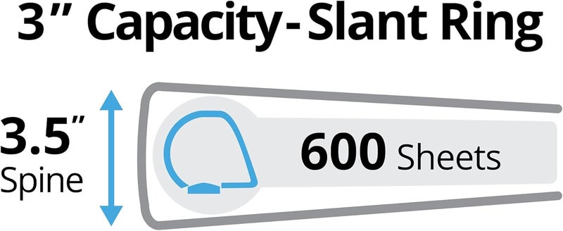 AVERY Durable 3 Ring Binder, 3" Slant Rings, 1 Green Binder (27653) - Image 2