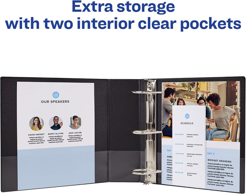 AVERY Durable 3 Ring Binder, 3" Slant Rings, 1 Green Binder (27653) - Image 4