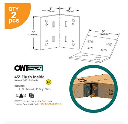 Ozco منتجات أوزكو للبناء 56616 موصل لوحة داخلية بزاوية 45 درجة (2 في العبوة) - Image 3