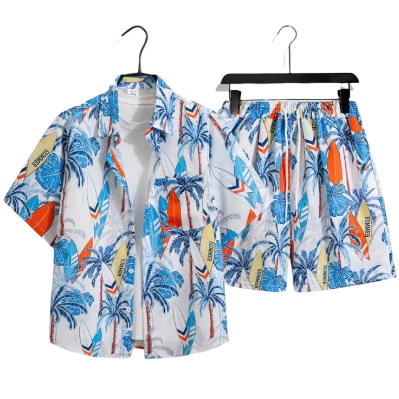 2025 Fashion Men'S Summer Short-Sleeved T-Shirt Basketball Jersey Casual Trendy Shorts Two-Piece Set Korean Style Trendy - Image 1