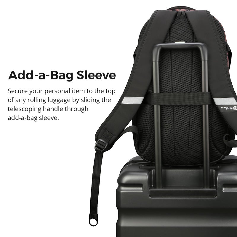 Swissdigital Laptop Backpack with USB Charging Port, Travel Backpack Fits 15.6 inches Computer, 31L Backpack for Men and Women, Brown Leopard | SD803-103 - Image 5