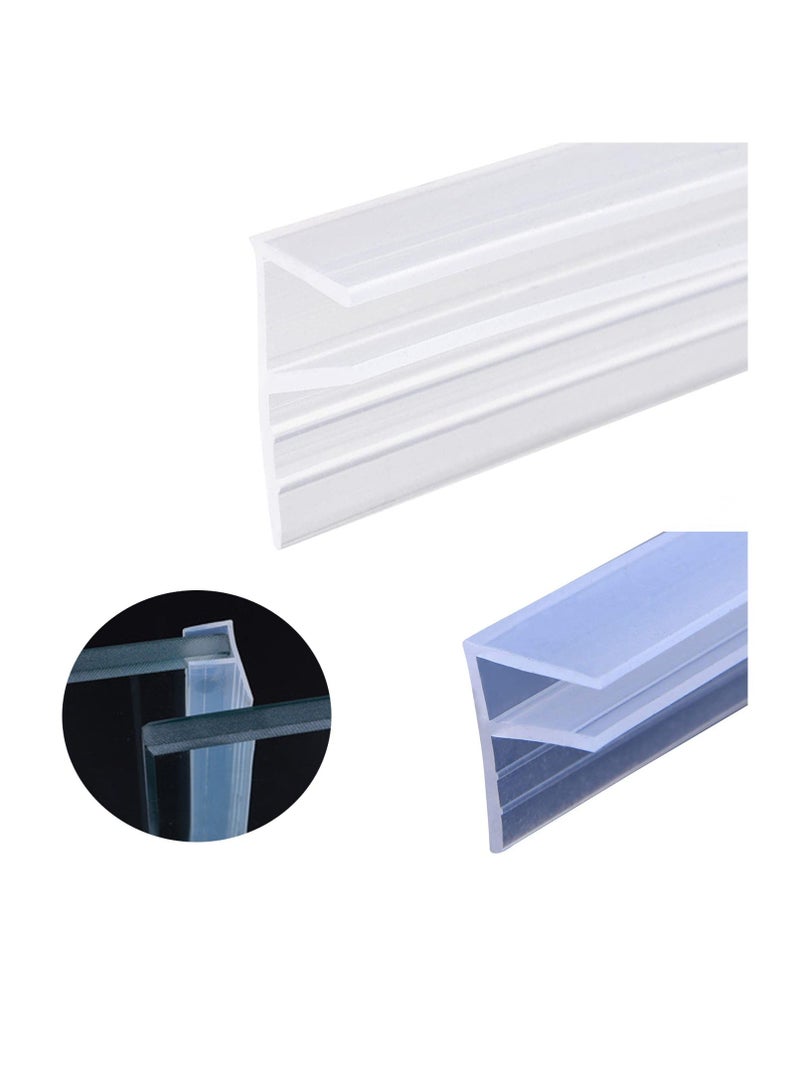 Glass Door Seal Strip, Frameless Shower Sweep, Bottom Side/Corner Side Strip Rubber, Stop Leaks and Create a Water Barrier, 10mm Thickness, 5M Length (Corner Type) - Image 1