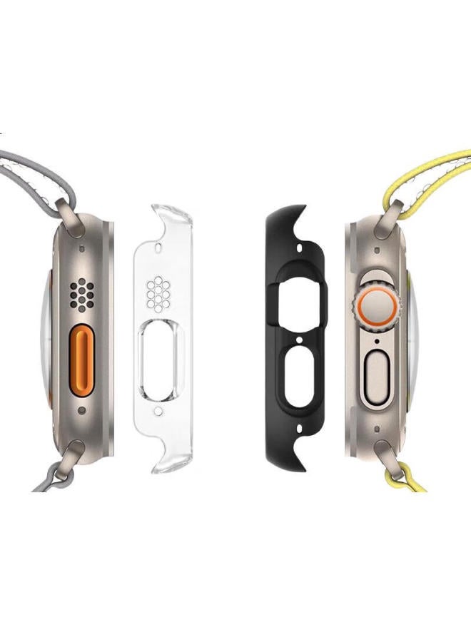 WP Compatible Apple Watch Protective Case, Apple Iwatch S10 Protective Cover, Ultra2/1 Shockproof Crystal Clear Hollow Case, Black, 49Mm - Image 2