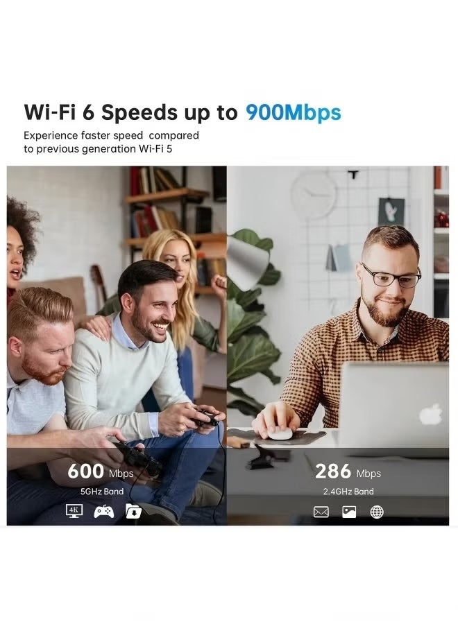 X-level Ultra Fast 900Mbps Dual-Band 5G/2.4GHz WiFi 6 ,2-in-1 Bluetooth 5.4 WiFi Adapter No Driver Needed, Plug Play USB for for Laptop, Desktop, WPA3,Supports Windows 11/10/7 - Image 3