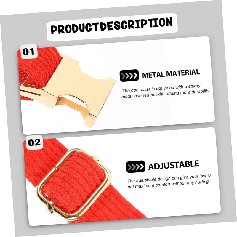 Adjustable Cloth Pet Collar with Metal Buckle Stylish Neck Chain for Dogs and Cats for All Occasions and Events Unique Design for Easy Identification - Image 3