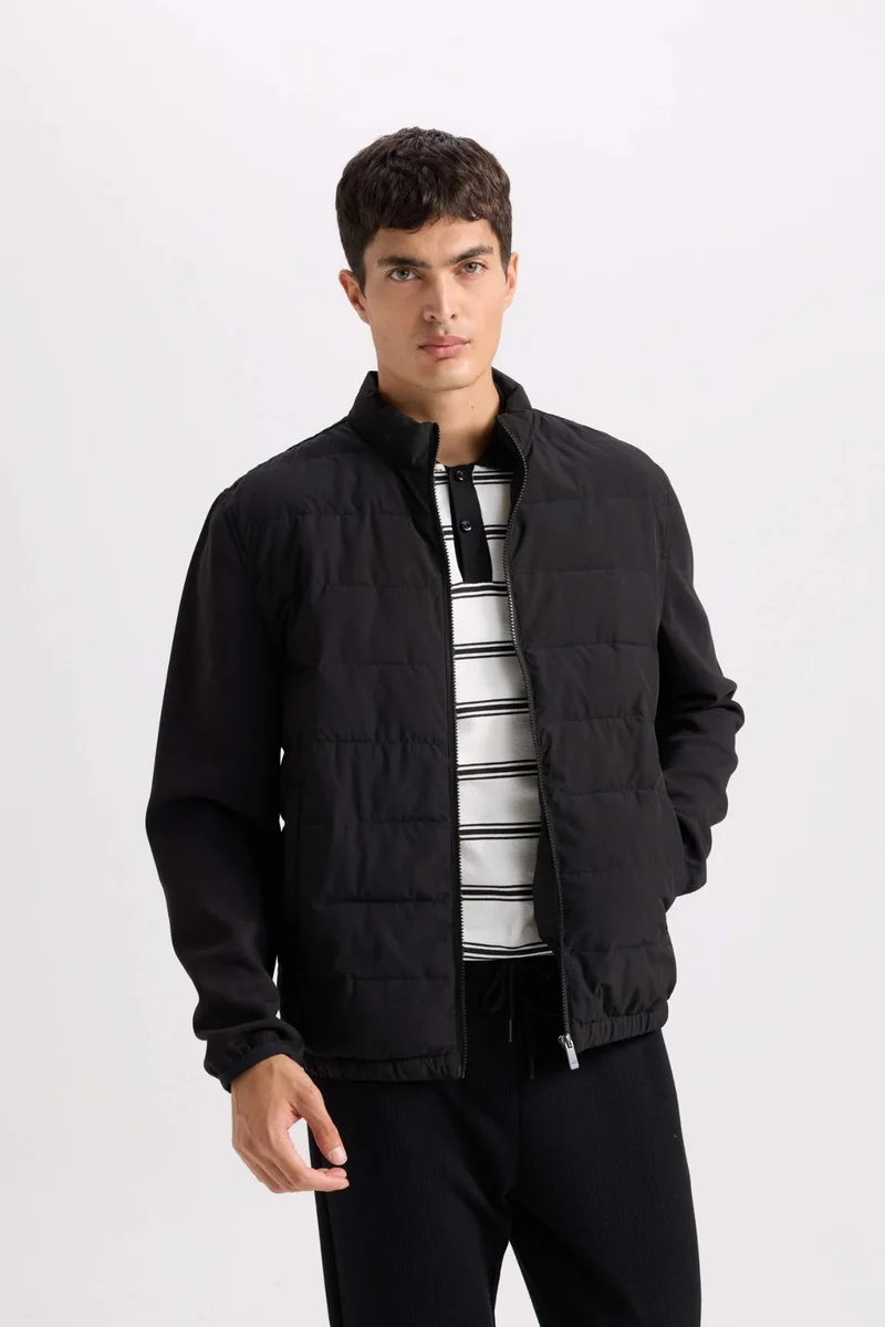 Defacto Slim Fit Stand Collar Elastic and Zippered Waterproof Jacket