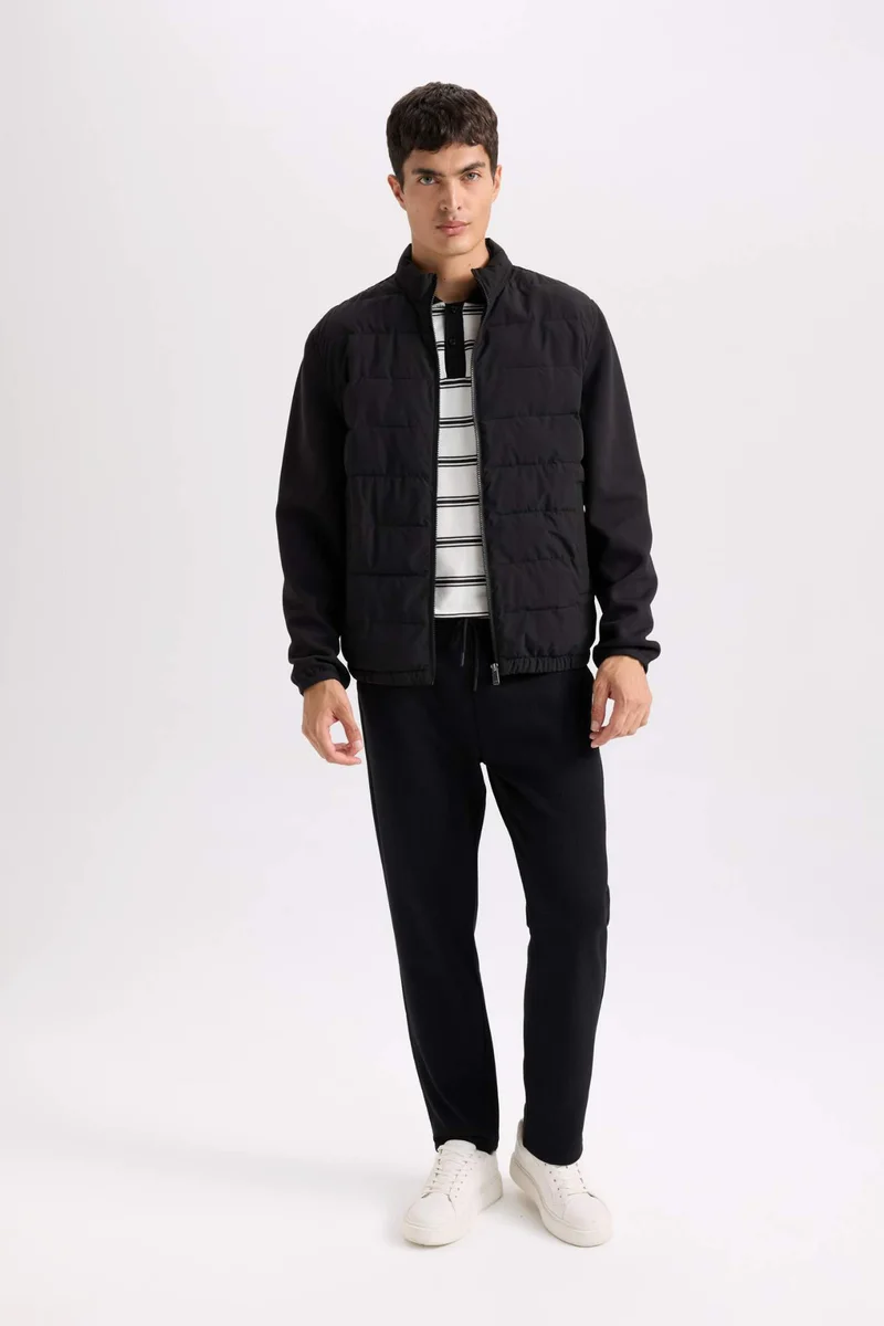 Defacto Slim Fit Stand Collar Elastic and Zippered Waterproof Jacket
