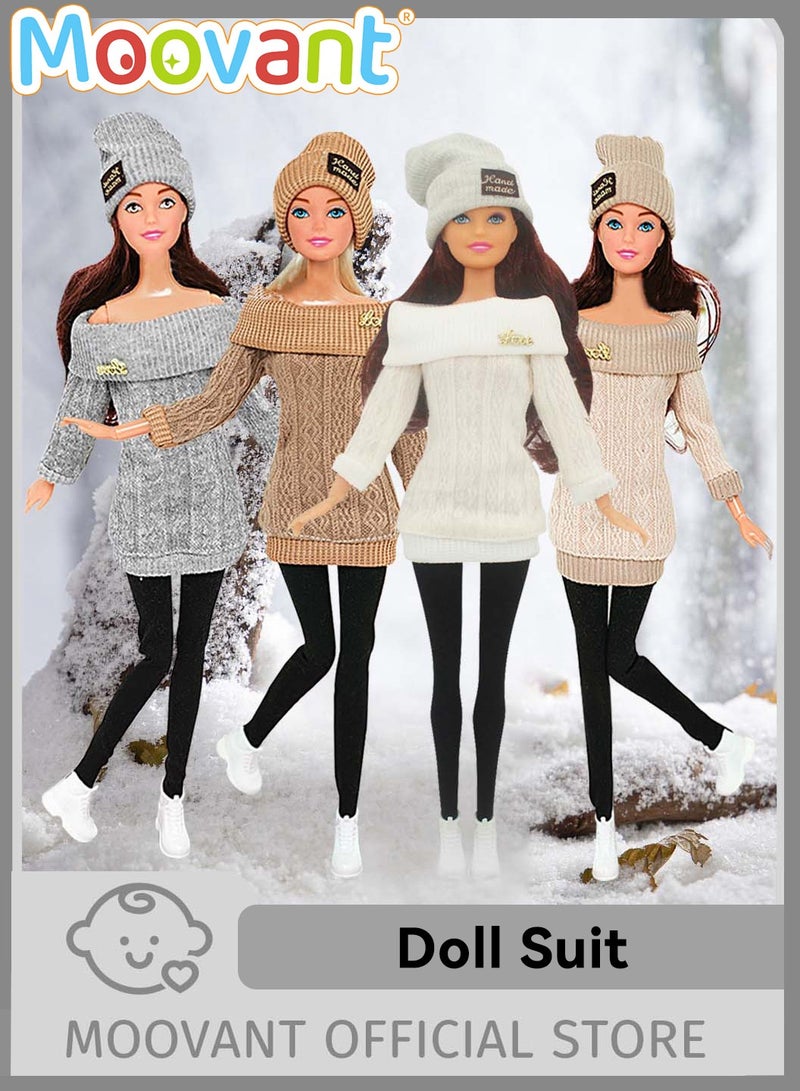 موفانت مجموعة ملابس دمى مكونة من 12 قطعة لدمية مقاس 12 بوصة، بدلة شتوية للدمية، ملابس كاجوال للدمية للبنات، مجموعة أزياء الدمية، هدية عيد ميلاد للأطفال - Image 1