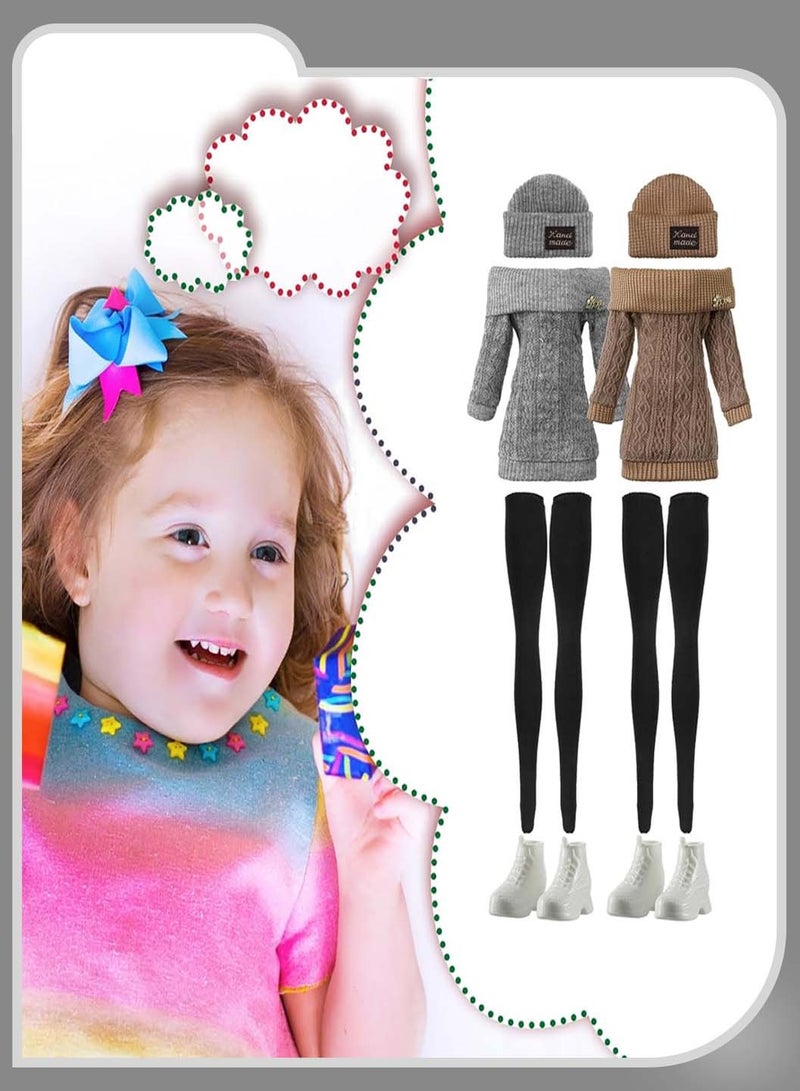 موفانت مجموعة ملابس دمى مكونة من 12 قطعة لدمية مقاس 12 بوصة، بدلة شتوية للدمية، ملابس كاجوال للدمية للبنات، مجموعة أزياء الدمية، هدية عيد ميلاد للأطفال - Image 2