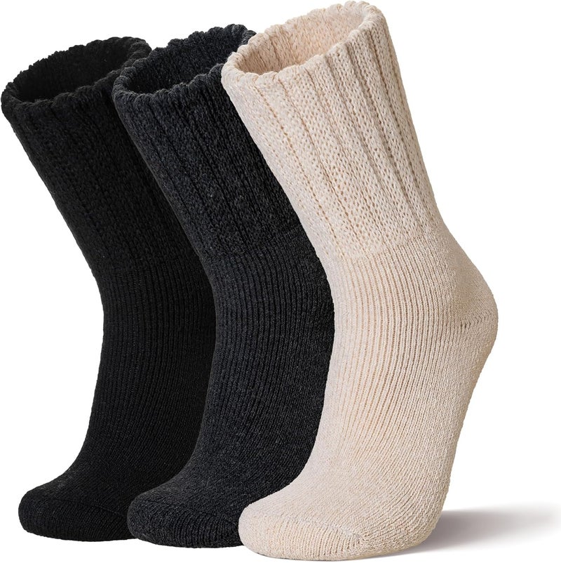 Velice Wool Socks for Women Merino Wool Boot Hiking Thick Thermal Warm Winter Crew Cushion Cozy Work Socks 5 Pairs - Image 1