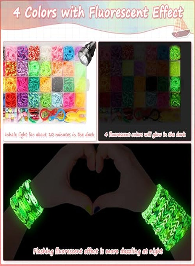 2500+ Loom Bands Set, 32 Colours Loops Elastics with Accessories for Bracelets, Loom Bands Box Set for Boys Girls Children  - Image 1