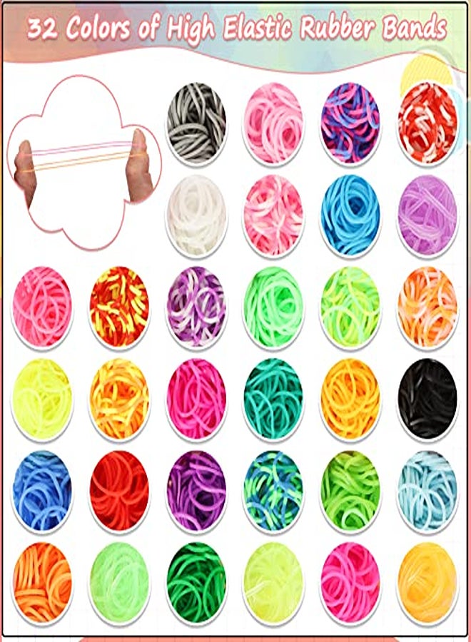 2500+ Loom Bands Set, 32 Colours Loops Elastics with Accessories for Bracelets, Loom Bands Box Set for Boys Girls Children  - Image 2