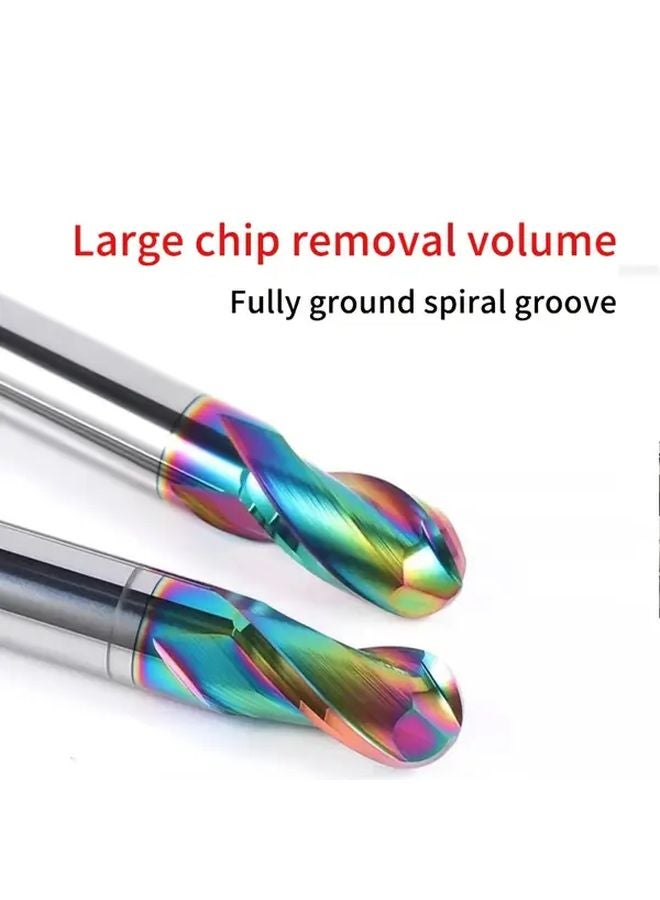 HRC55 Ball End Milling Cutter R4X8X60 2 Slot CNC Tool Seven Color Coating Tungsten Steel - Image 4