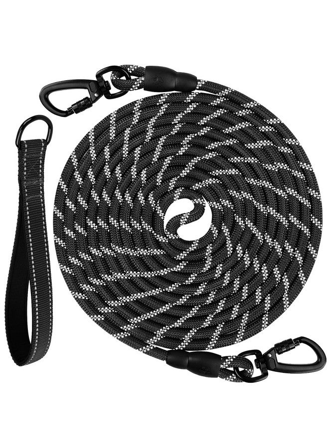 Joytale Joytale Long Leash for Dogs, Training Leash with Removable Padded Handle, Double Hook, 15FT/30FT/50FT/65FT Dog Obedience Recall Training Agility Lead for Play, Camping, Backyard Tie Out, Black, 15FT  - Image 1
