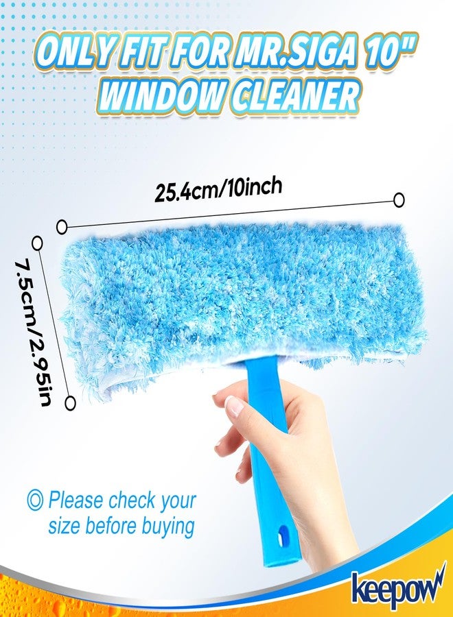 KEEPOW 10" Microfiber Window Scrubber Refill Replacement Compatible with MR.SIGA, Compatible with Ettore Professional Window Cleaning, Reusable & Washable Window Squeegee for Home (3 Pack) - Image 5