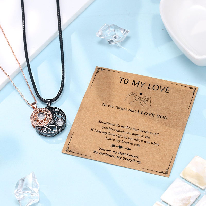 UPROMI I Love You Necklace 100 Languages His and Hers Gifts for Couples Sweetest Valentines Christmas Long Distance Relationship Gifts for Him Her Women Men - Image 5