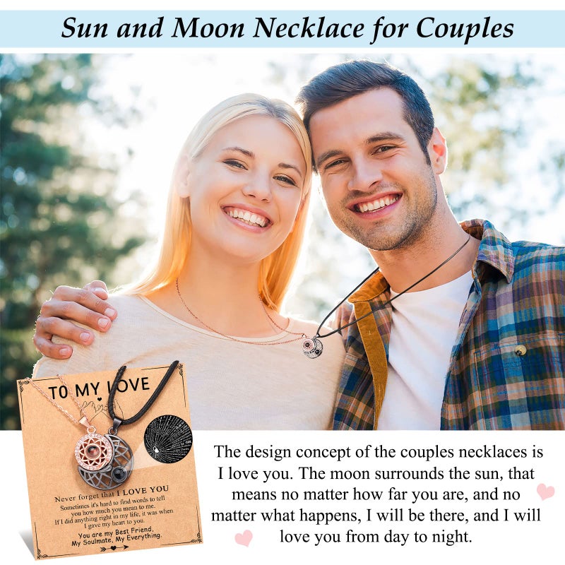 UPROMI I Love You Necklace 100 Languages His and Hers Gifts for Couples Sweetest Valentines Christmas Long Distance Relationship Gifts for Him Her Women Men - Image 2