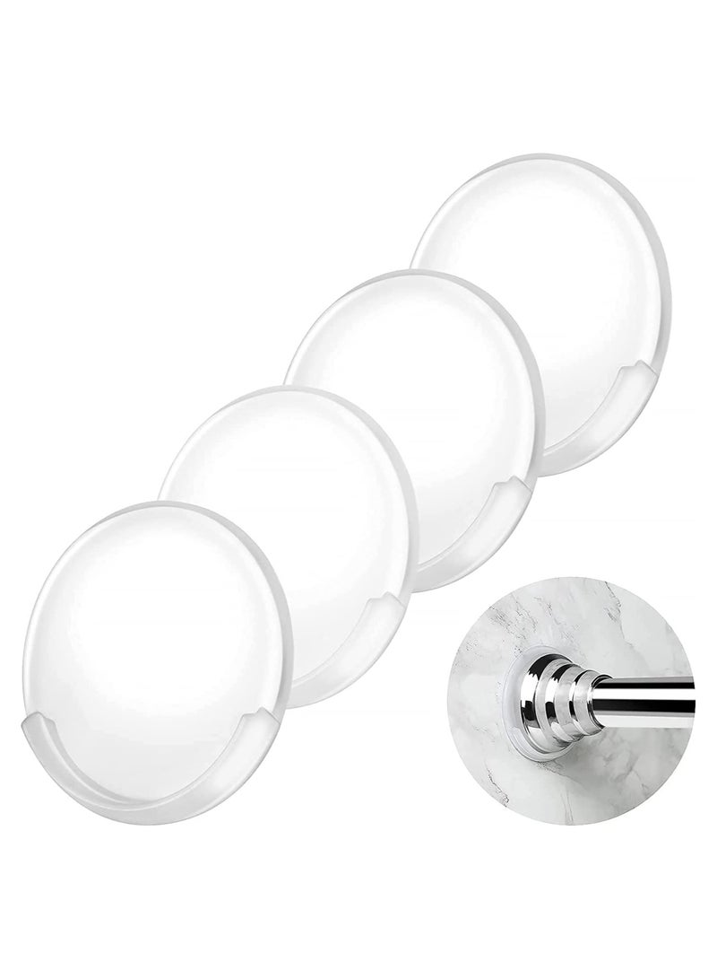 SYOSI 4 Pack Tension Holder Rod Mount Retainer Shower Curtain Rod Mounting Bracket for Wall Adhesive Shower Rod Tension Holde - Image 1