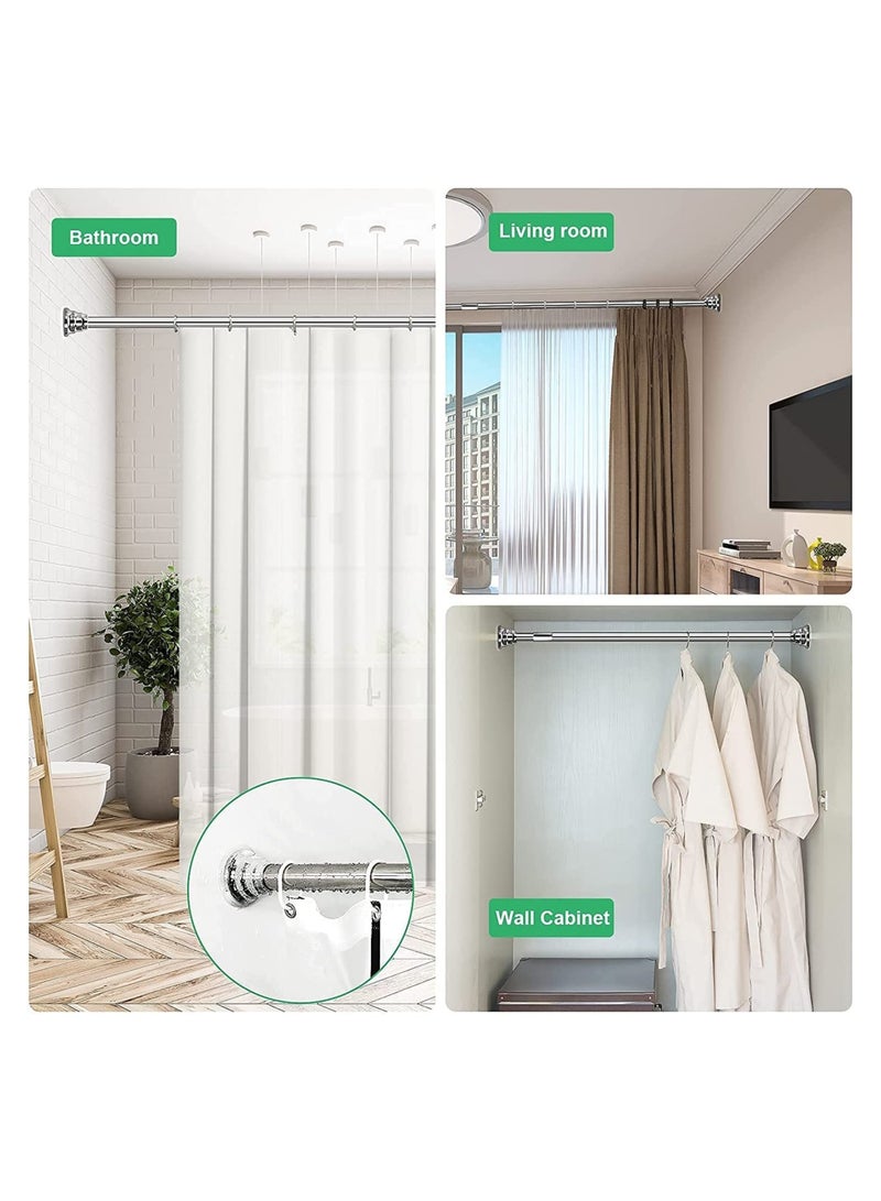 SYOSI 4 Pack Tension Holder Rod Mount Retainer Shower Curtain Rod Mounting Bracket for Wall Adhesive Shower Rod Tension Holde - Image 4