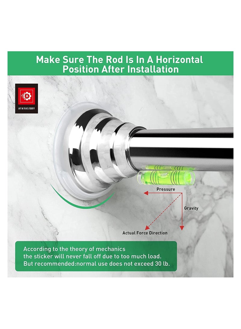 SYOSI 4 Pack Tension Holder Rod Mount Retainer Shower Curtain Rod Mounting Bracket for Wall Adhesive Shower Rod Tension Holde - Image 2