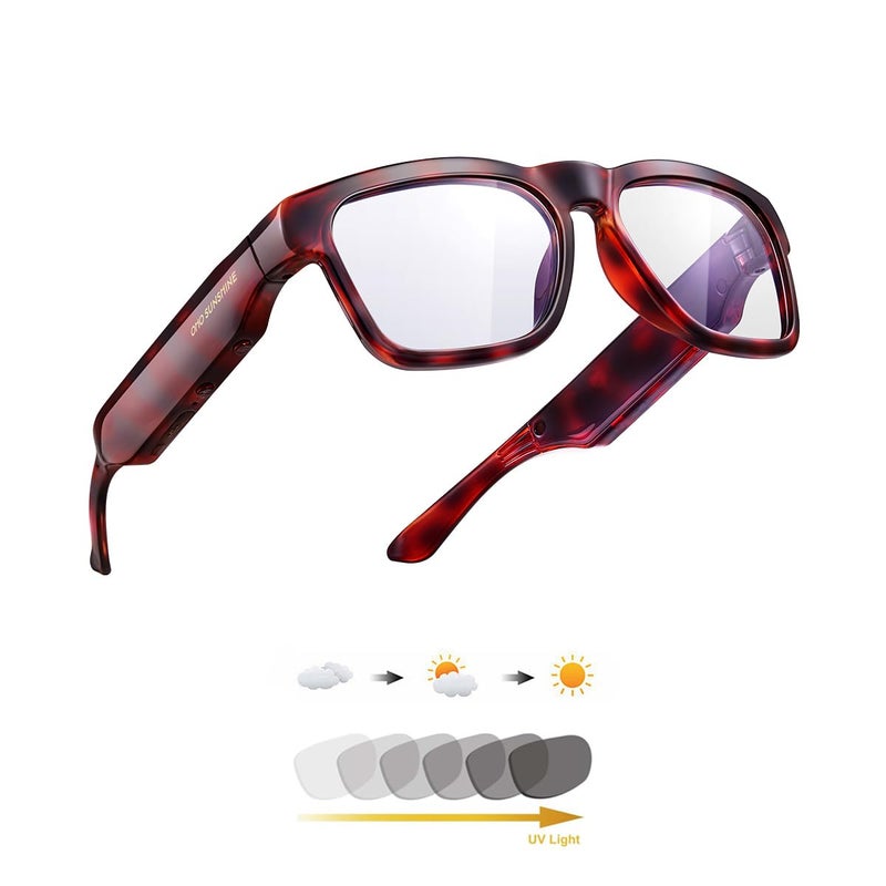 OhO sunshine OhO Sunshnen Smart Glasses,128G MP3 Bluetooth Sunglasses with Open Ear Speaker,Indoor &Outdoor Sports,Transitional Bluelight Blocking Lens,Unisex - Image 1