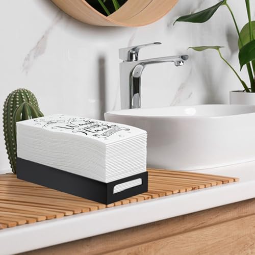 IANFEPH 100 Pcs Disposable Hand Towels for Bathroom Paper Towels for Guests 3 Ply Wash Your Hands Bathroom Etiquette Guest Napkins for Powder Room Wedding Birthday Holiday Anniversary, Black White - Image 5