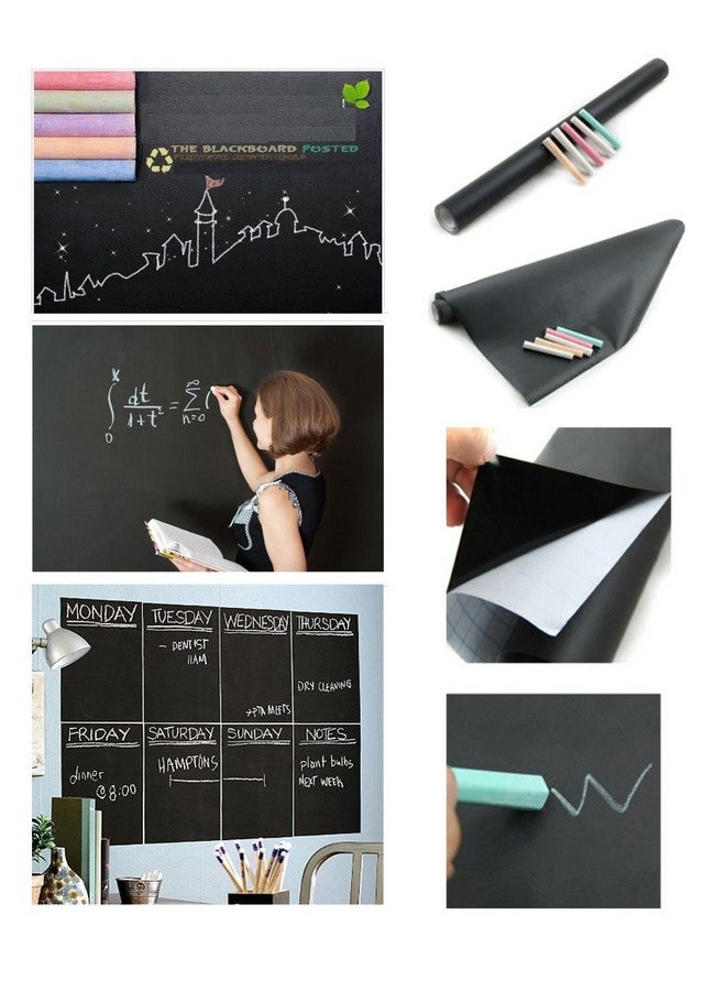 House of Quirk Black Board Vinyl Wall Sticker Removable Decal Chalkboard (45 X 200 Cm) - Image 1