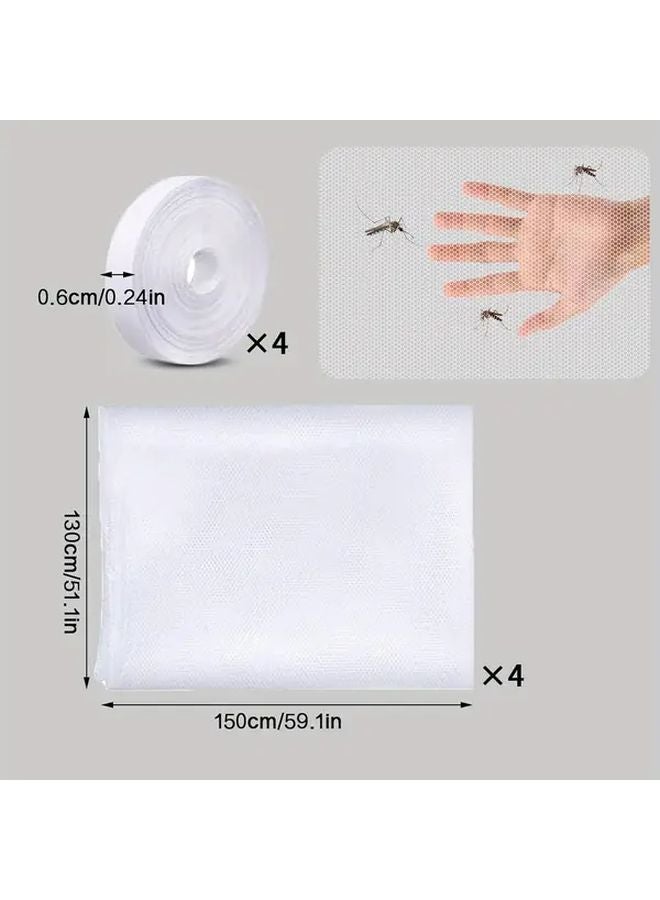 4 قطع من شبكة النوافذ السوداء ذاتية اللصق للحماية من الحشرات سهلة القص حسب المقاس - Image 3