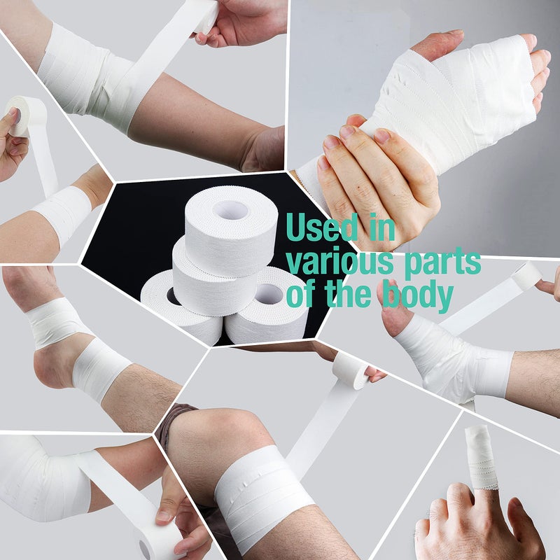 iFwevs (3 Pack) White Athletic Sports Tape, Very Strong Easy Tear No Sticky Residue Tape for Athlete & Sport Trainers & First Aid Injury Wrap,Suitable for Bats,Tennis,Gymnastics & Boxingï¼ˆ1.5in X 35ftï¼‰ - Image 5