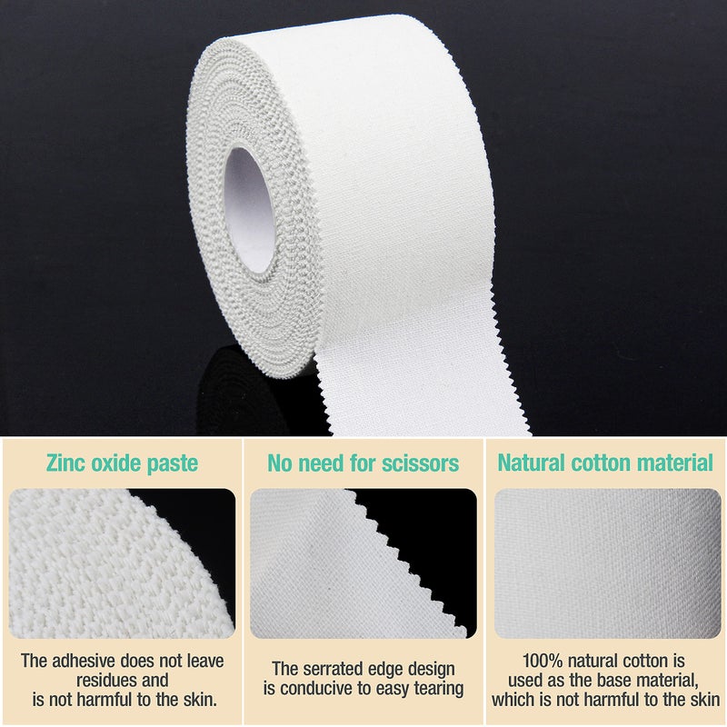 iFwevs (3 Pack) White Athletic Sports Tape, Very Strong Easy Tear No Sticky Residue Tape for Athlete & Sport Trainers & First Aid Injury Wrap,Suitable for Bats,Tennis,Gymnastics & Boxingï¼ˆ1.5in X 35ftï¼‰ - Image 3
