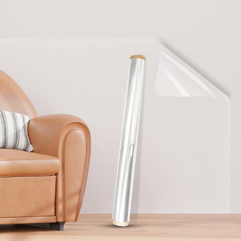 SUPERFAB Clear Wall Protector Sheet Non Adhesive Clear Contact Paper Peel and Stick Static Cling Removable Wall Paper Sticker Pull and Stick Wall Stickerfor Kitchen Cabinets Size 20inch X 98inch