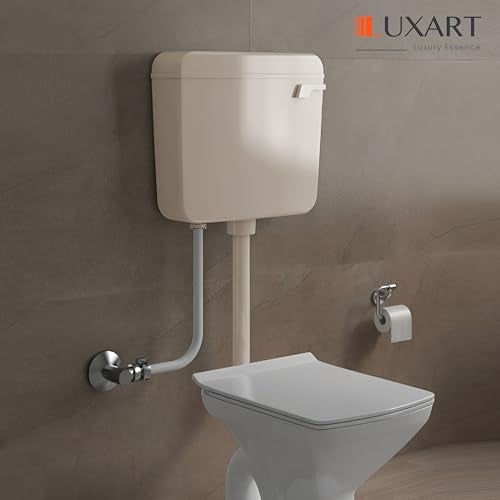 LUXART 8 LTR Wall Mounted Ivory Flush Tank for Toilet - Polypropylene Smart PVC Slim Cistern | Side Handle Front Flushing with Air Freshener & Complete Kit - Image 5