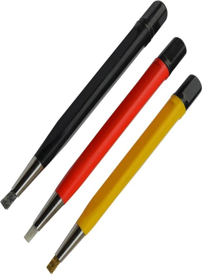 Luxuro Scratch Brush Set of 3 pcs Fibre, Steel & Brass Bristles Handle Scratch Brush (Pack of 3) - Image 1
