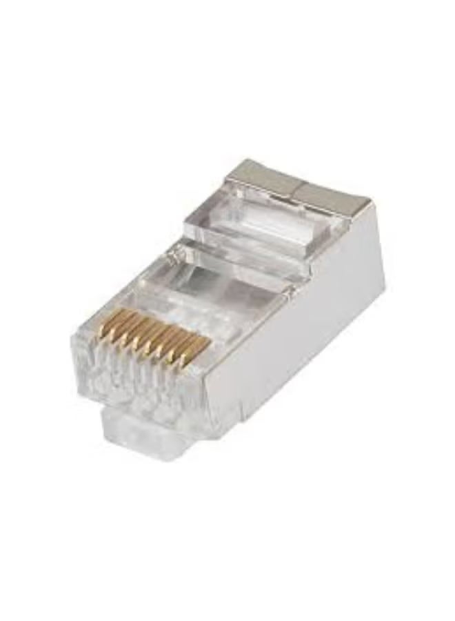 Reacon موصلات محمية عالية الجودة Cat6 RJ45 – 100 قطعة لشبكات المنزل والمكتب - Image 1