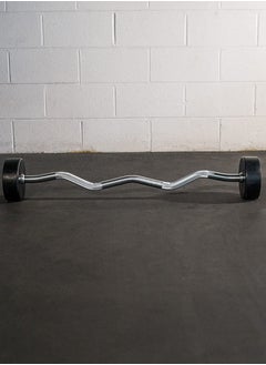 Rubber Fixed Barbell Curl Workout Equipment-15KG