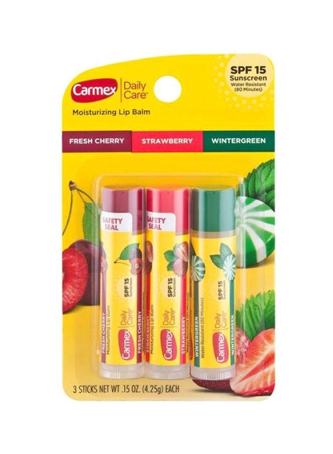 CARMEX 3-Piece Daily Care Moisturising Lip Balm SPF15 4.25grams - Image 2