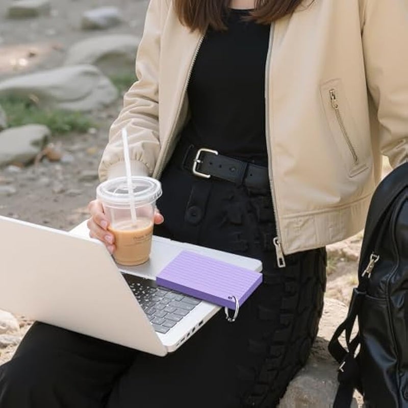 250 بطاقة فهرسة ملونة، 3×5 انش مع حلقة مفاتيح - بطاقات تعليمية ثقيلة الوزن 180 غرام لكل متر مربع - 5 الوان نابضة بالحياة (ابيض وبينك وارجواني وازرق واصفر) - مثالية للدراسة والملاحظات والذاكرة، طلاب - Image 2