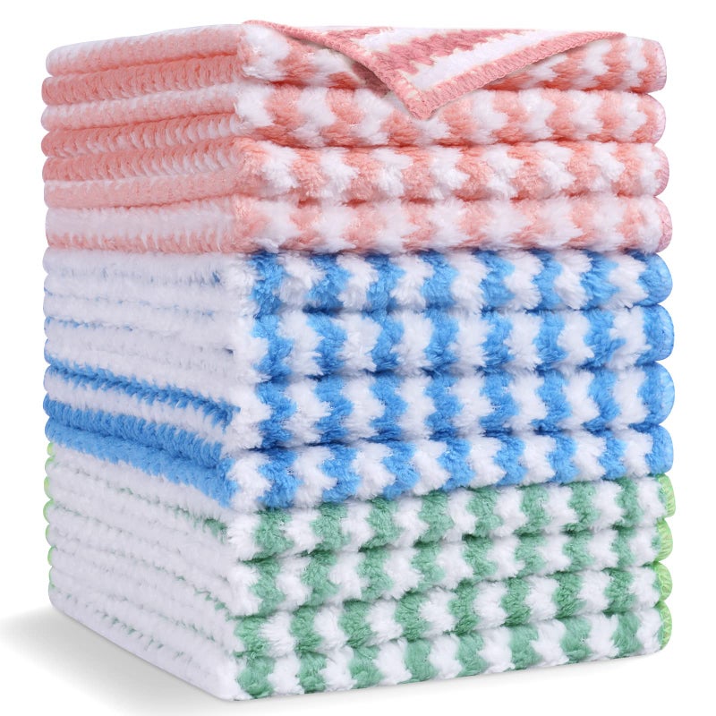 Vicloon Microfiber Cleaning Cloths 12Pcs Super Absorbent Microfibre Cleaning ClothReusable Microfiber Dish ClothsMultipurpose Cleaning Towels for HouseKitchen Size 30 x 30 cm