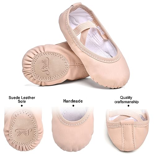 Stelle Ballet Shoes for Girls Toddler Ballet Slippers Soft Leather Boys Dance Shoes for Toddler/Little Kid/Big Kid (Ballet Pink, 6MT) - Image 3