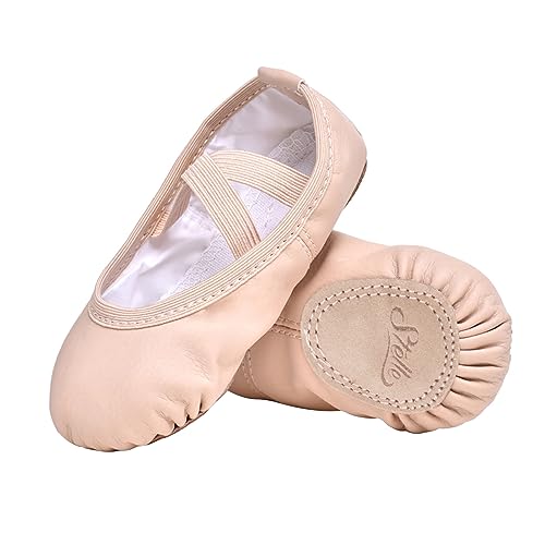 Stelle Ballet Shoes for Girls Toddler Ballet Slippers Soft Leather Boys Dance Shoes for Toddler/Little Kid/Big Kid (Ballet Pink, 6MT) - Image 1