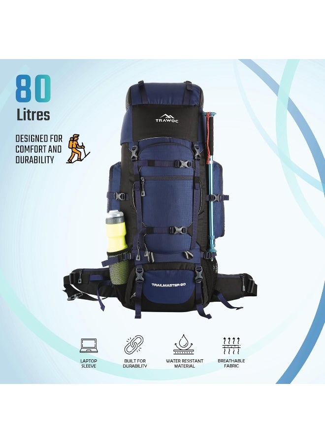 TRAWOC 80L Travel Backpack for Outdoor Sport Camp Hiking Trekking Bag Camping Rucksack - Image 4